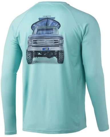Huk KC Big Truck Pursuit Long Sleeve Shirt - Beach Glass - X-Large 1 Huk KC Big Truck Pursuit Long Sleeve Shirt - Beach Glass - X-Large